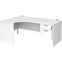 Dams International Left Hand Ergonomic Desk MP18ELP2WH 1,800 x 1,200 x 725 mm