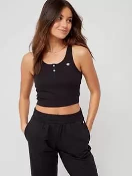 Champion Small Logo Bra, Black, Size L, Women