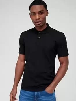 BOSS Parlay 175 Tape Detail Polo Shirt - Black, Size L, Men