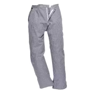 Portwest C075 Barnet Chefs Trousers Check Blue / White Large 31"