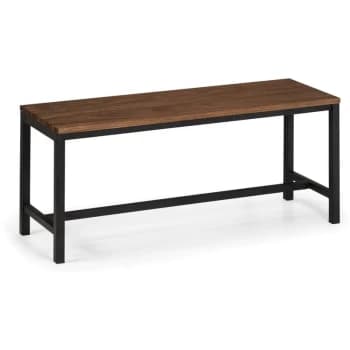 Industrial Style Dining Bench Black Gun Metal Dark Walnut - Libbie