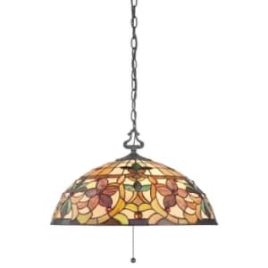 Kami 3 Light Tiffany Ceiling Pendant Vintage Bronze, E27