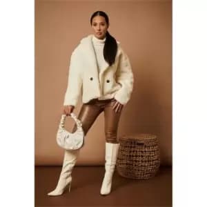 I Saw It First Stone Wet Look Leggings - Brown