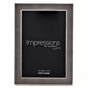 Impressions Grey Velvet Photo Frame 4" x 6"
