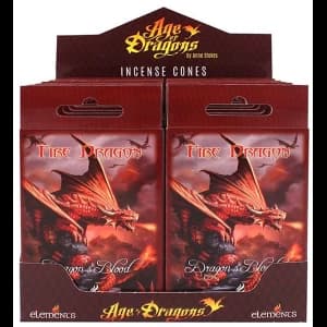 Pack of 12 fire Dragon Incense Cones by Anne Stokes