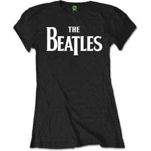 The Beatles - Drop T Logo Ladies XX-Large T-Shirt - Black