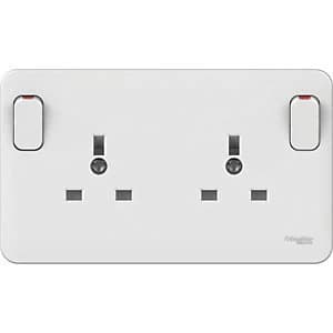 Lisse 13A 1 to 2 Gang Convertor Socket - White