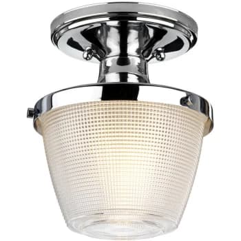 Dublin 1 Light Semi-Flush Mount, Polished Chrome, IP44, E27 - Elstead