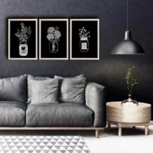 3PKCT-004 Multicolor Decorative Framed MDF Painting (3 Pieces)