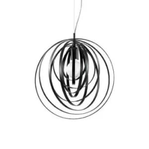 Disco 1 Light Spherical Cage Ceiling Pendant Black, E27