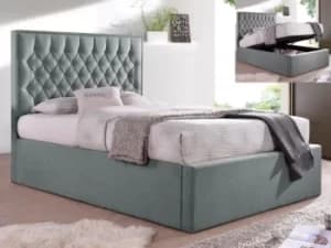 Bedmaster Wilson 4ft6 Double Grey Upholstered Fabric Ottoman Bed Frame