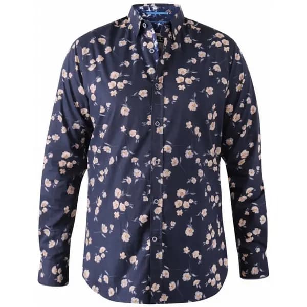 D555 by Duke Duke Mens Big Size Rooksey Flower Print Cotton Casual Lon