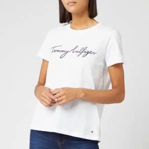 Tommy Hilfiger Womens Heritage Crewneck Graphic T-Shirt - Classic White - S