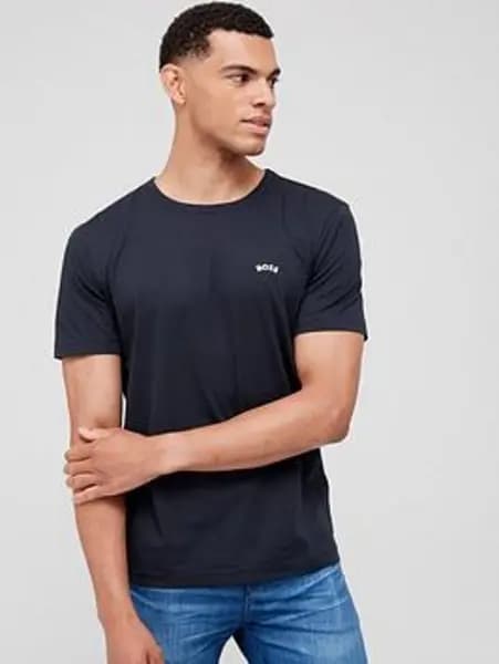 Boss Curved Logo T Shirt - Size 2XL