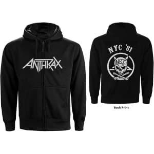 Anthrax - Not Man NYC Mens Medium Zipped Hoodie - Black