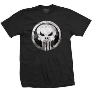 Marvel Comics - Punisher Metal Badge Unisex Medium T-Shirt - Black