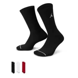 Jordan U J Everyday Cush Poly Crew Socks (3 Pairs), Multi-Color, Unisex, Socks, DX9632-902