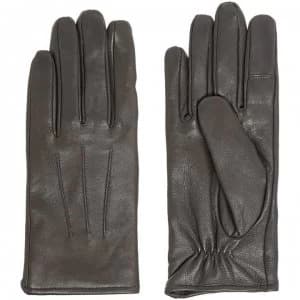 Isotoner 3 Point Smart Leather Glove - Grey