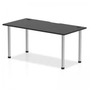 Impulse Black Series 1600 x 800mm Straight Table Black Top with Cable