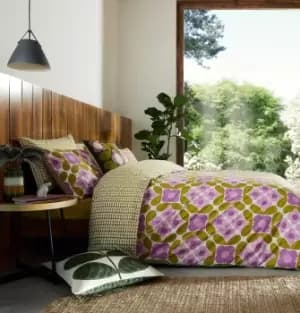 Orla Kiely Flower Tile Duvet Set, Double, Lupin