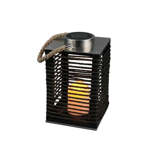 Santana Modern Outdoor Portable Lamp Black Matt IP44 with Dusk sensor