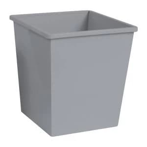 5 Star Facilities 27 Litre Waste Bin Square Metal Scratch Resistant Metallic Silver