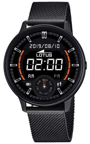 Lotus L50016/1 SmarTime Black Steel Mesh Bracelet Watch