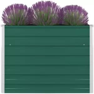 Raised Garden Bed 100x100x77cm Galvanised Steel Green Vidaxl Green