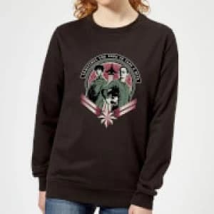 Captain Marvel Take A Risk Womens Sweatshirt - Black