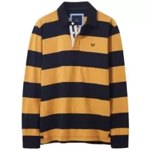 Crew Clothing Mens Heritage Stripe Rugby Top Navy/Sunflower Large