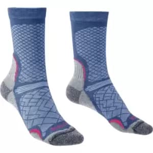 Bridgedale HIKE Lightweight T2 Performance Womens Large Boot Socks - Dark Denim