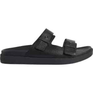Calvin Klein Double Strap Sandal Lth - Black