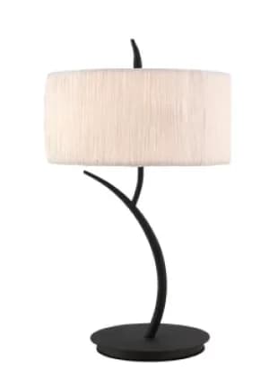Eve Table Lamp 2 Light E27 Large, Anthracite with White Round Shade