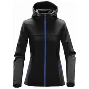 Stormtech Womens/Ladies Orbiter Hooded Soft Shell Jacket (L) (Black/Azure)