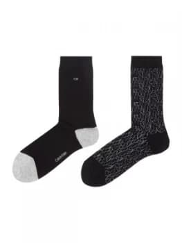 Calvin Klein Repeat logo 2 pair pack ankle socks Black
