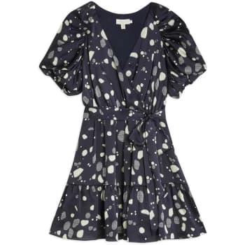 Ted Baker Steviee Puff Sleeve Faux Wrap Dress - NAVY