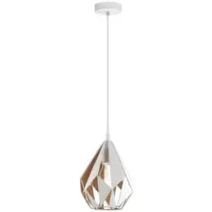 Carlton Wire Frame Pendant Ceiling Light White, Gold - Eglo