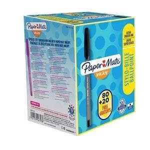 Original Paper Mate InkJoy 100 Black Ballpoint Pen Pack of 80 Pens