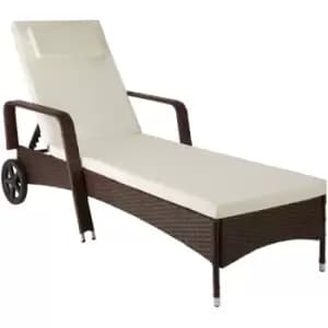 Tectake - Sun lounger Cassis rattan aluminium - reclining sun lounger, garden lounge chair, sun chair