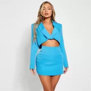 I Saw It First Premium Woven Mini Skirt Co-Ord - Blue
