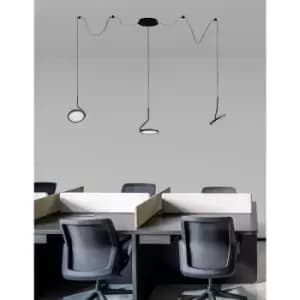Netlighting Merano Calgary Pendant Ceiling Light Sandy Black Aluminium LED 30W 1