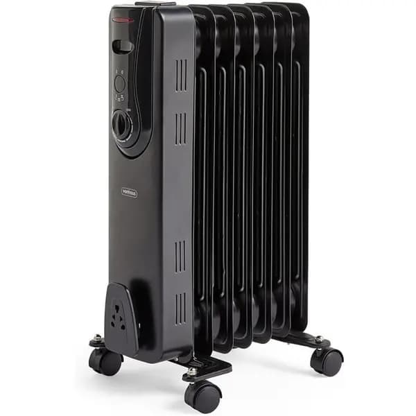 VonHaus 7 Fin 1500W Oil Filled Radiator - White - Black One Size