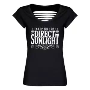 Grindstore Womens/Ladies Keep Out of Direct Sunlight T-Shirt (XL) (Black/White)