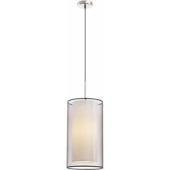 Faro Lighting - Faro Saba - 1 Light Ceiling Pendant Satin Nickel with Double Shade, E27