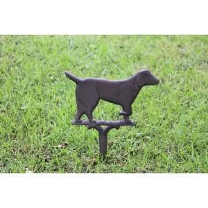 Rustic Cast Iron Garden Ornament, Dog