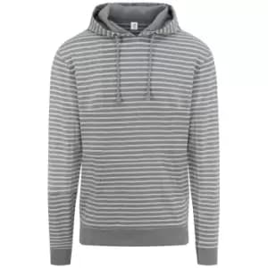 AWDis Unisex Adults Nautical Striped Hoodie (L) (Heather Grey)