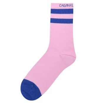 Calvin Klein Jeans Logo Stripe Short Socks - Prism Pink