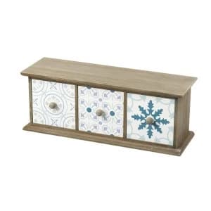 Art Deco Patterned Small Wooden Triple Drawers Set By Heaven Sends