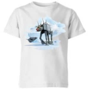 Star Wars AT-AT Reindeer Kids Christmas T-Shirt - White - 11-12 Years