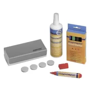 magnetoplan Set of whiteboard accessories, MEDIUM, eraser, cleaner, markers, magnets